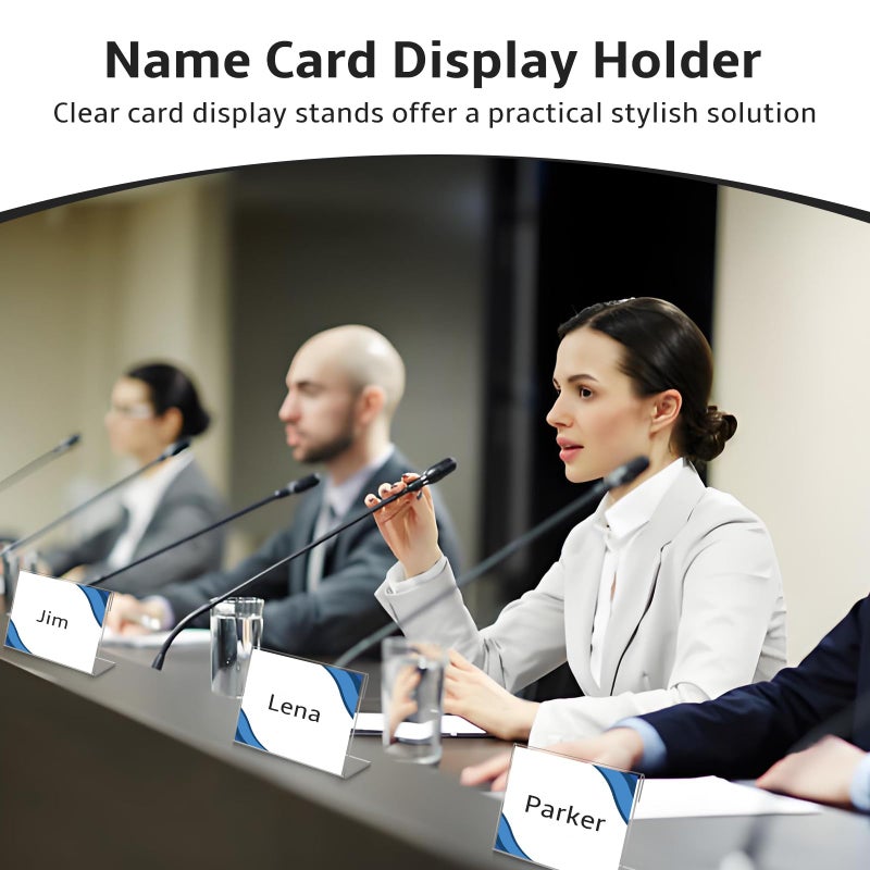 Daletu 20 PCS 3.5 x 2.5 inch Small Acrylic Sign Holder, Mini Acrylic Food Signs Labels for Party Buffet, Retail Price Display Holder, Clear Plastic Counter Top Stand for Place Cards, Name Card, Wedding Signs - Image 4